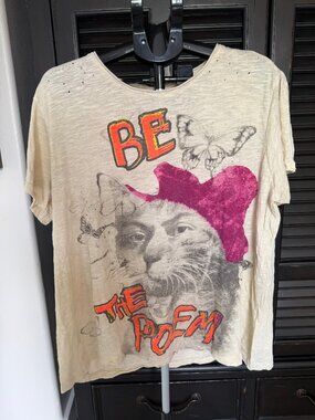 Magnolia Pearl French Poet Cat Tee OOAK NWT